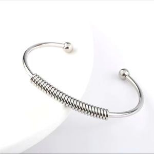 Stainless Steel Spring Open Cuff Bracelet